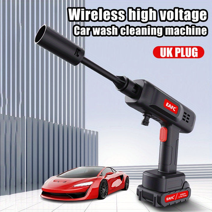 EAFC Cordless HighPressure Car Washer UK Plug HighPower Washer 80Wh Capacity UltraDurable Comes With Foam Sprayer Foaming And Washing 2in1