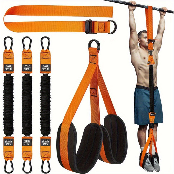 Universal Pull Up Assist Band Set with Adjustable Resistance  Fabric FeetKnee Rest Heavy Duty Latex Workout Bands for Strength Training Pull Up Bar Assistance for All Levels  Includes Fabric Material Rests  Multiple Resistance Weights