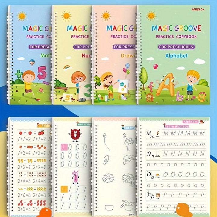 Reusable Handwriting Practice Set of 4 Books  Pen Refills  NJQVGA