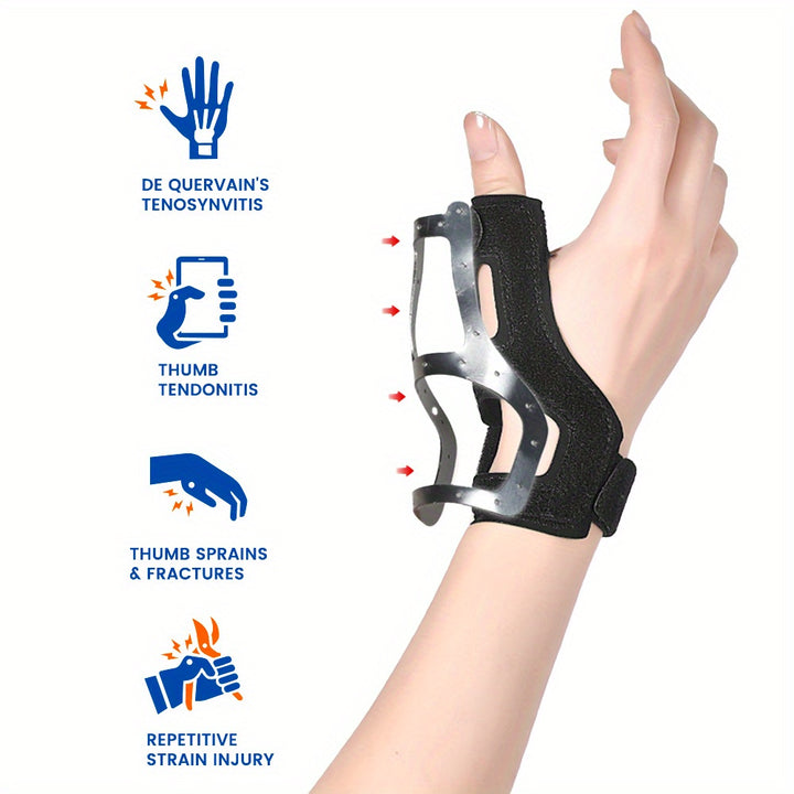 Adjustable Thumb Brace  Reversible Wrist  Thumb Spica Splint for Men  Women Fits Both Hands Polyester LaceUp Closure