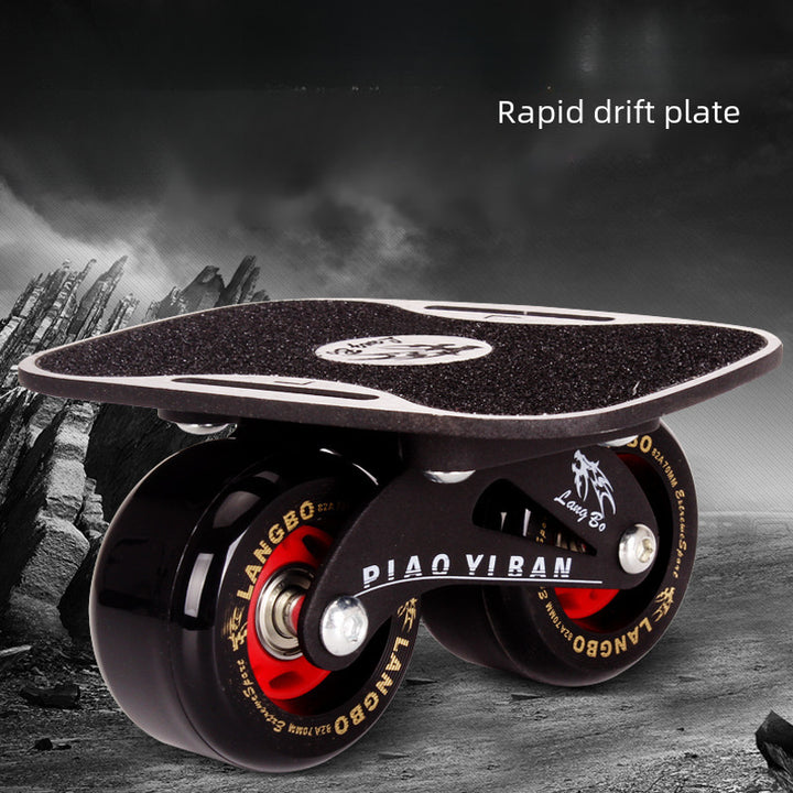 Aluminum Alloy Caster Plate  Uncharged HighQuality Drift Skates with Premium Grip Surface Single Pack  Black