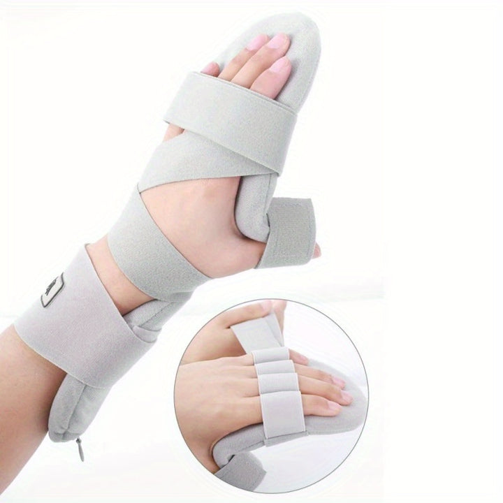Adjustable Wrist Support Brace with Separate Finger Splints  Comfort Fit Hand Brace with HookandLoop Closure Hand Washable Polyester Fiber Material Nighttime Splint for Correct Finger Positioning