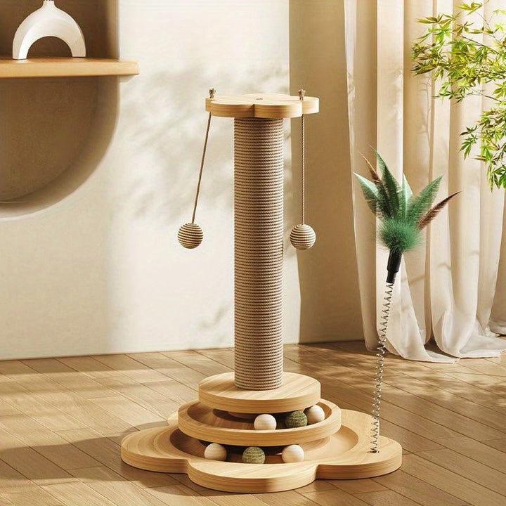 Interactive Cat Toy with Scratching Post NJ9615