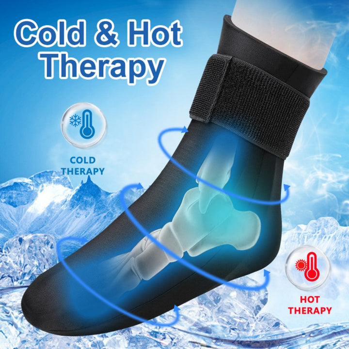 Universal Fit Polyester Blend Foot Protector Gaiters  1 Pack Adjustable Compression Full Foot Ice Wrap Reusable HotCold Therapy Socks for Pain Relief Injuries Sprains Tendonitis and PostSurgery Care