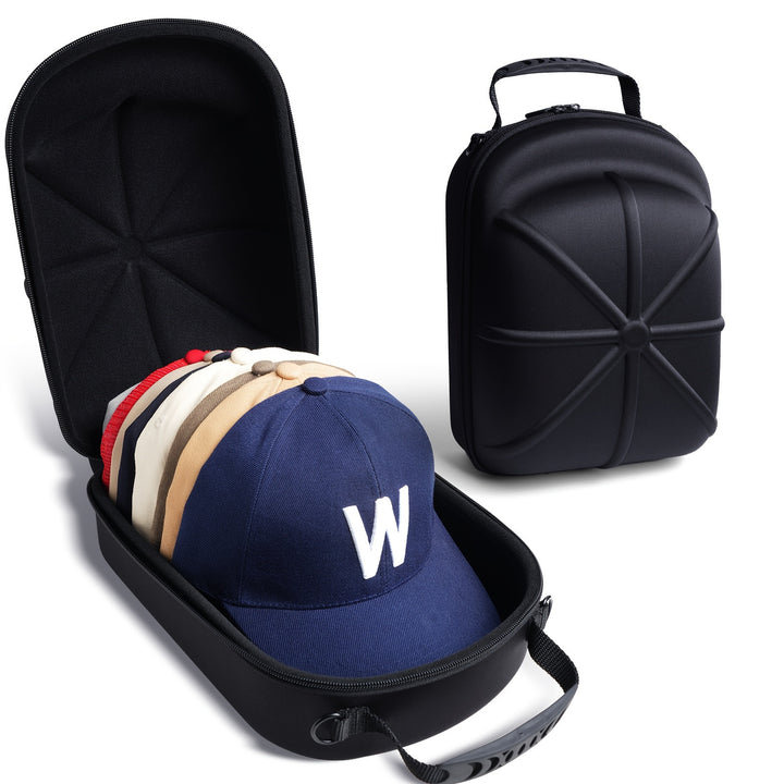 1pc Hard Shell Cap Carrier Case Fabric Baseball Hat Storage with Handle AntiCrush Waterproof Dustproof Organizer for Travel  Home Use