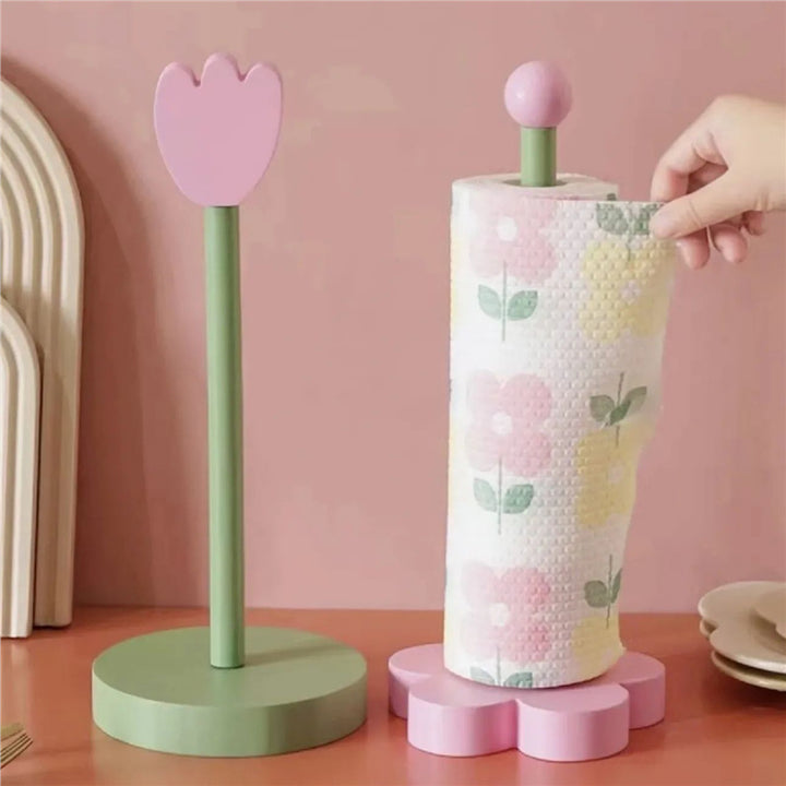 Charming Wooden Flower Tissue Holder  N3RF