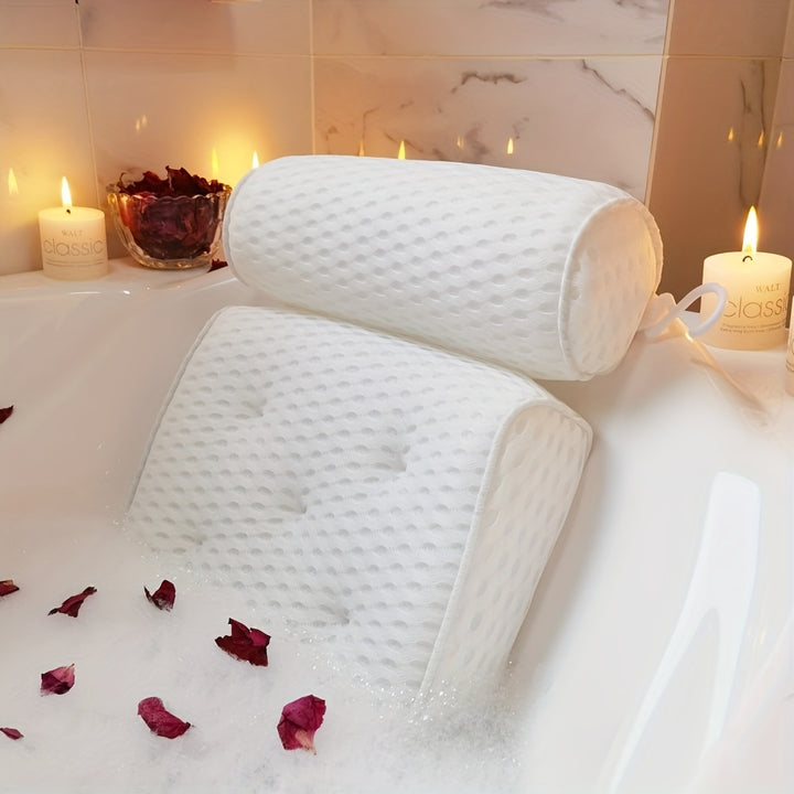 1pc Spalike Bathtub Pillow with NonSlip Suction Cups for Neck and Back Support bathroom accessories