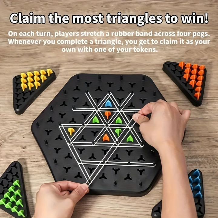 Triangle Chess  Rubber Band Game  Family Fun Board Game for All Ages SS0L