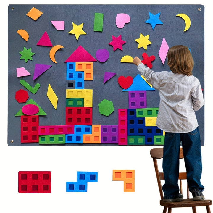 Toddler Shape Teaching Felt Board Story Set Colorful Montessori Teacher Helper 58pcs 42Y7