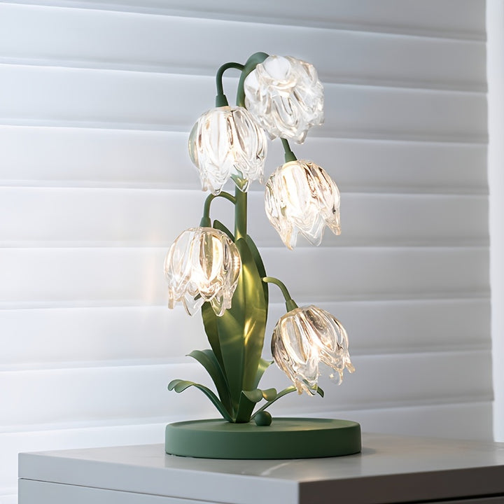 Elegant Crystal Bell Orchid Table Lamp  UBJ0