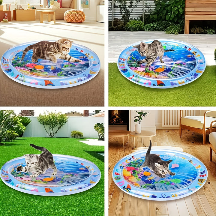 Interactive Cat Water Play Mat  Cartoon Design NonElectric Plastic Indoor Fun  Cooling Nest for Cats Cat Toys For Indoor Cats Interactive Cat Toys For Indoor Cats