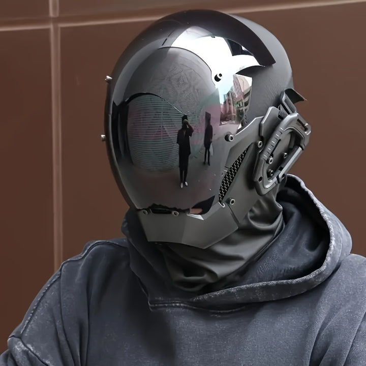 Futuristic Cyberpunk Black Mask  Versatile Accessory For Halloween Cosplay Rave Parties Photography Props Stage Performance Accessories