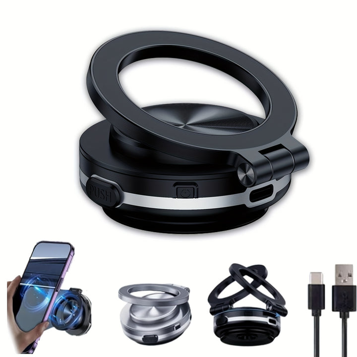 KDEAM 360 Rotatable Magnetic Car Phone Holder 270 Foldable Dashboard Mount Universal Vacuum Cup Holder for Vehicles ABS Material NonWaterproof Round Shape Compatible with Car Models