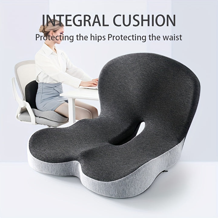 1pc Cushion Backrest Cushion Memory Foam Core Soft And Supportive Sedentary Buttocks And Waist Cushion Office Seat Cushion Car Driving Cushion Removable Washable Cover Fabric Skinfriendly Breathable Cushion Office Home Decor