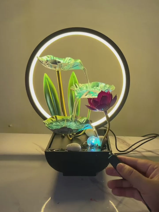 Miniature Indoor Waterfall Fountain Decorative Tabletop USBPowered Relaxation Gift for Home Office