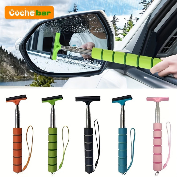 Cochebar Car Rearview Mirror Wiper  Extendable MultiFunctional Glass Cleaner with Telescopic Handle Durable Stainless Steel  Natural Rubber Available in BlackPinkOrangeGreenBlue