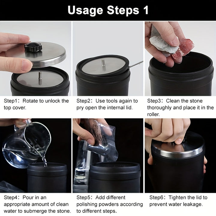 Electric Gemstone Polishing Kit with Accessories for Geology LoversADW4