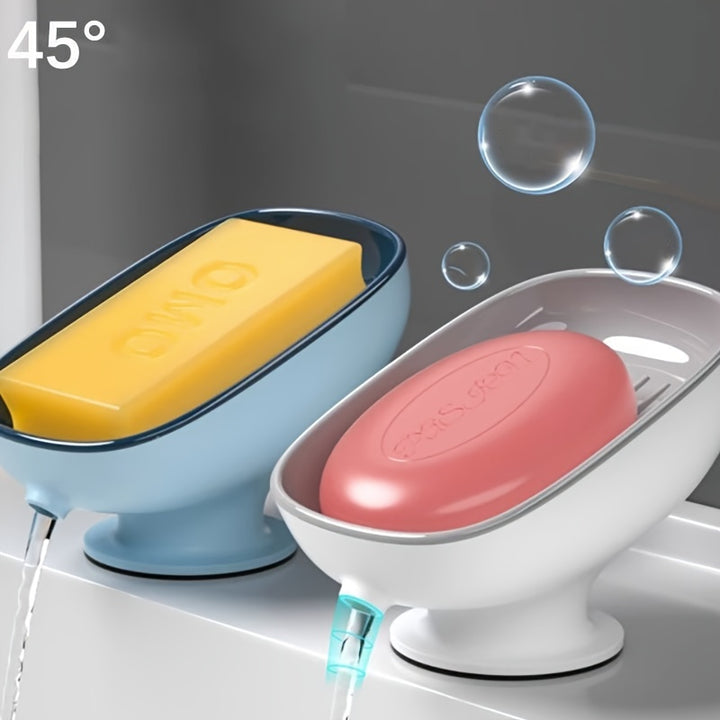 Angle Adjustable Soap Dish for Bathroom WallMounted Plastic Oval Soap Holder with Drain Luxurious Removable Soap Tray