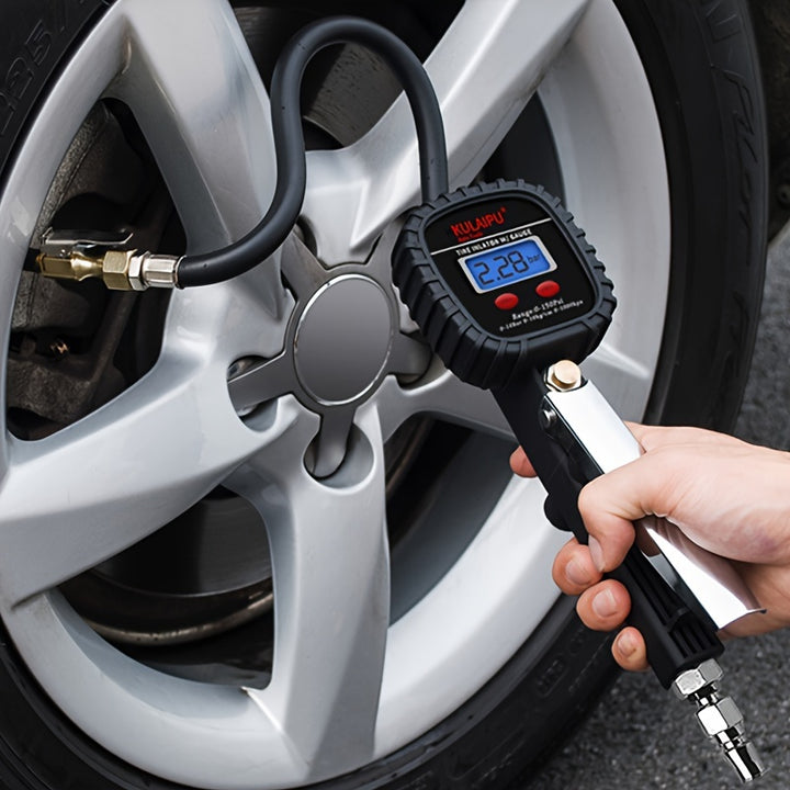 Digital Tire Pressure Gauge With Inflator LCD Display Dial Meter Vehicle Tester Tyre Inflation Gun Monitoring Tool