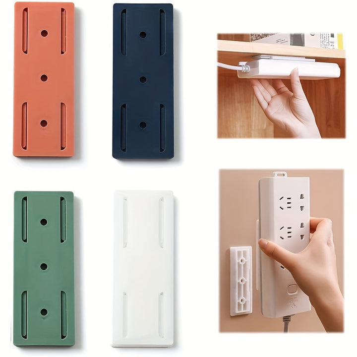 1pc Selfadhesive Wall Hook Socket Storage Holder Socket Organizer Fixer Powerful Traceless Wallmounted Cable Seamless Strip Holder