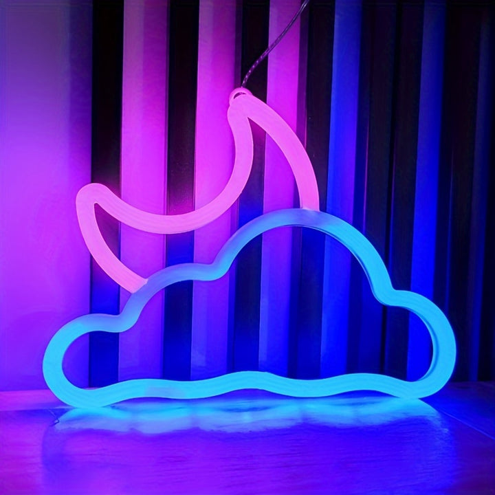 Cloud And Moon Neon Sign USB Or Battery Powered  V82J