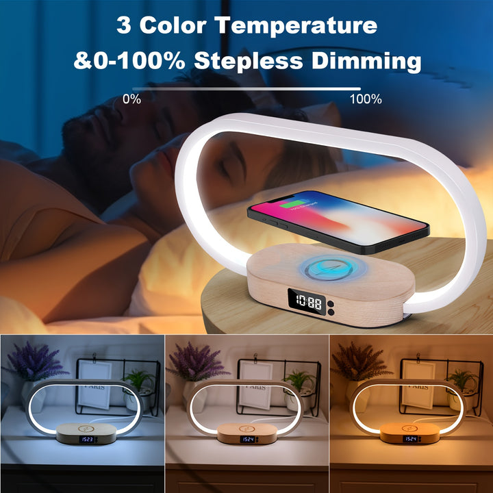 Multifunctional LED Desk Lamp with Touch Night Light  10W Fast Wireless Charger for iPhone  Samsung USB Connector with Braided Cable USB Powered 36V Lithium Polymer Battery TouchControlled 3 Color Temperature Stepless Dimming