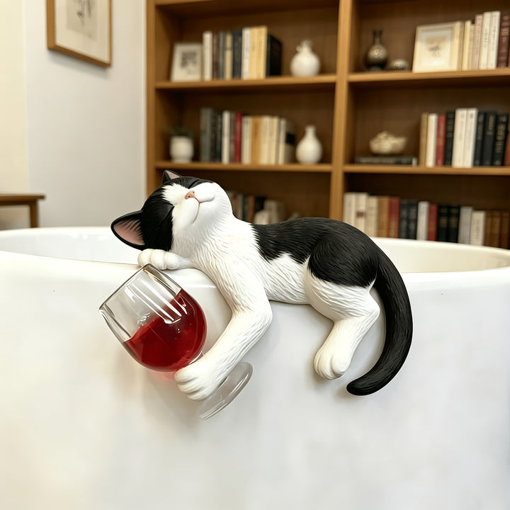Drunk Tuxedo Cat Wine HuggerAML DT H