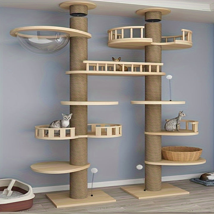 DualColumn Cat Tree with Scratching Posts  2Y92