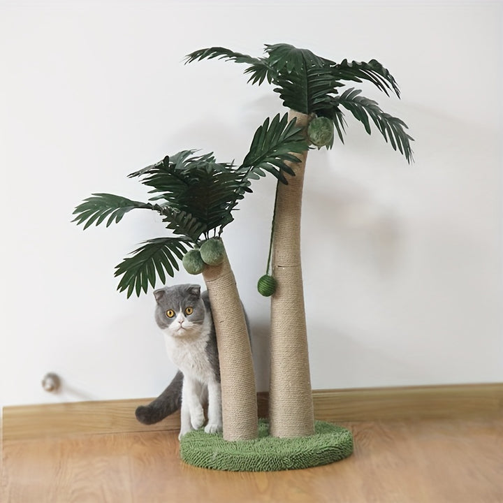  Tropical Palm Tree Cat Scratching Post with Dual Roots  SJQ0