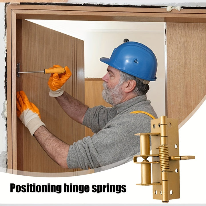 1pc Selfclosing Door Hinge Automatic Door Hinge With Screws Multifunctional Adjustable Spring Positioning Hidden Automatic Door Hinge Barn Door Residential Door Hinge