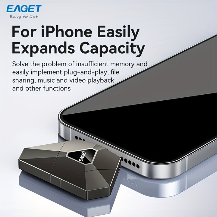 EAGET MFi Certified 3in1 USB Flash Drive  64GB128GB256GB MultiDevice Storage For iPhone For iPad Pro For SamSung  More  Versatile with USB TypeC and iOS Ports  Compatible with For iPhone 151414 Pro1313 Pro12 Pro12 Mini11XRX PC For