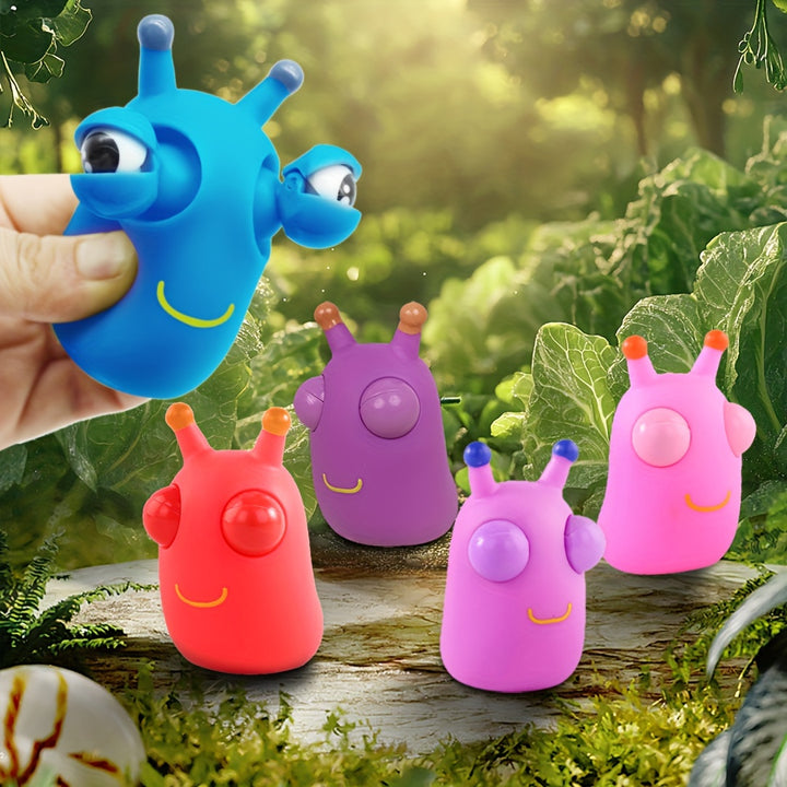 Youngsters Relax Squeeze Toy  For CATERPILLAR Fingertip Gag Toy with PopUp Eyes Durable Plastic NonElectric Featherless Ages 36 Fun Pinch Play for Stress Reduction