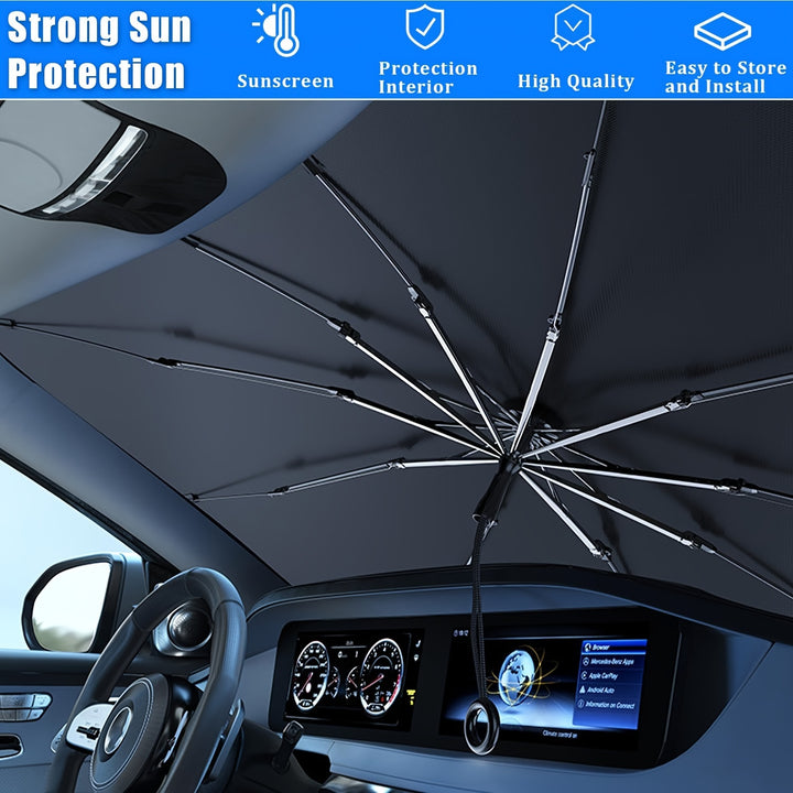 2024 Upgraded Car Umbrella Sunshade With Pull Cord Windshield Sunshade Car Sunshade Foldable Car Windshield Sunshade Shade