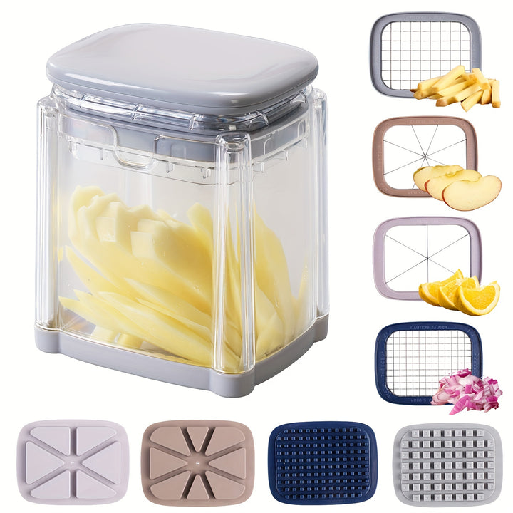 1pc French Fry Cutter Vegetable Chopper With 4 Blades Kitchen Vegetable Chopper Kitchen Utensils Potato Dicer Onion Chopper Chili Chopper Fruit Shredders Potato Shredders Potato Chopper Fruit Cutter Vegetable Cutter Kitchen Tools