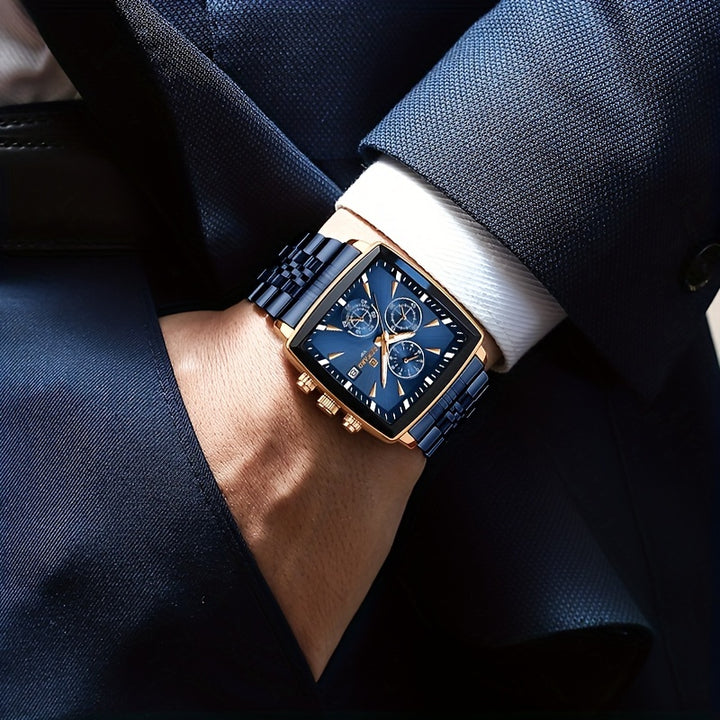 Blue Rectangle Quartz Watch  5AKU