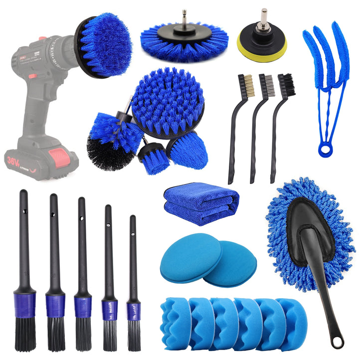 6pcs25pcs Car Cleaning Tool Kit Car Detailing Brush Set For Car Interior Exterior Wheel Cleaning Satisfy Your Various Car Cleaning Needs BlueA5AF