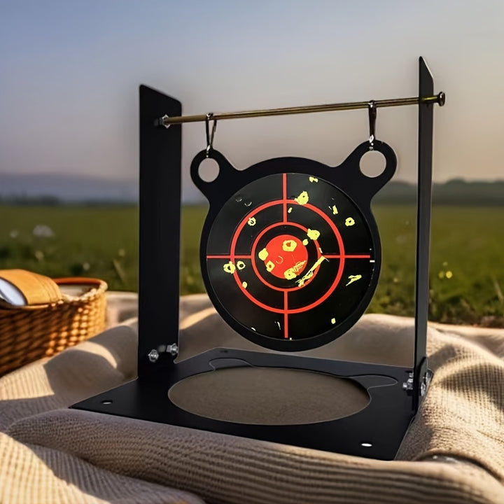 Wingswinmax Durable Steel Spinner Target for Airsoft Slingshots  Clay Ball Shooting  Black