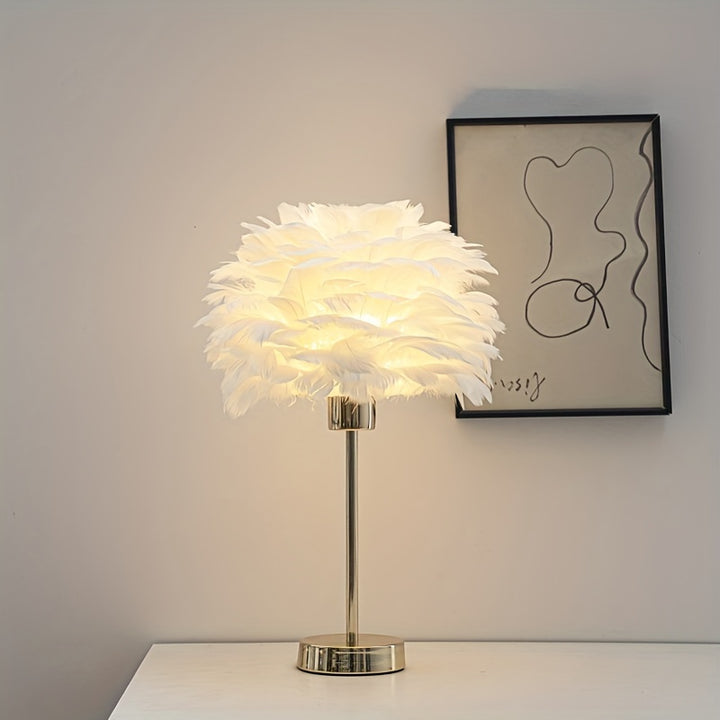 Chic Feather Table Lamp USB Powered  H2IC