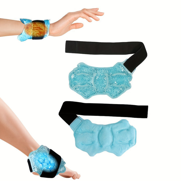 Reusable Gel Ice Pack with Adjustable Brace  1pc Hot  Cold Therapy Wrap for Ankle Injury Plantar Fasciitis Achilles Tendonitis  Foot Swelling  Microwave Safe NonToxic Unscented Plastic Material