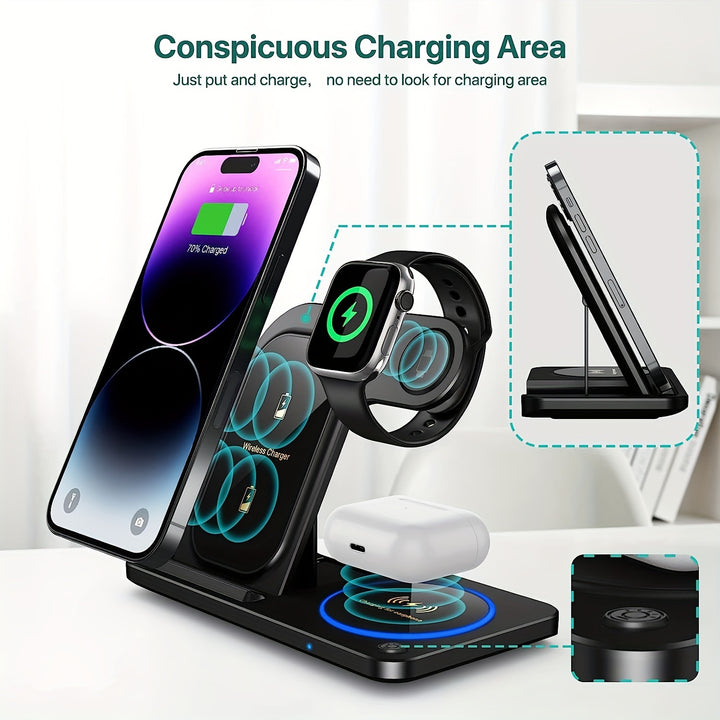 3in1 Foldable Wireless Charger Station  DJU9