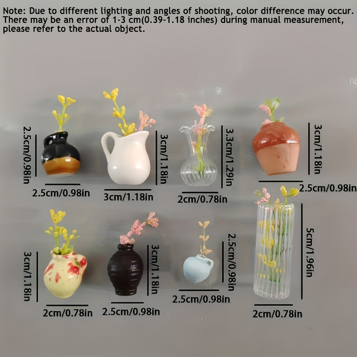 Magnetic Flower Vase Fridge Decor0U6U