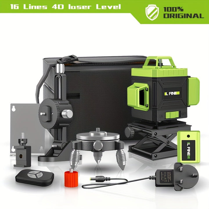 1 Set 1216 Line Laser Level Kit Self Leveling Green 4D Laser Level Line Tool Horizontal Vertical Line With Lifting Platform Aluminium Base Holder