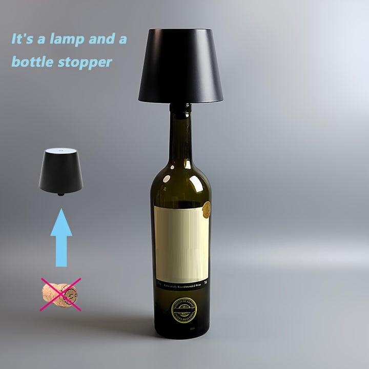 1pc Wine Bottle Stopper Lamp Food Grade Silicone Wine Bottle Stopper Table Lamp Typec Wireless Table Lamp Infinitely Dimmable Portable Table Lamp For Bedroom Battery Capacity 1200mAh