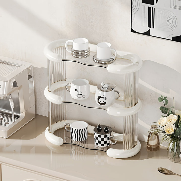 MultiTiered Plastic Utility Rack with Polished Finish  Overhead Mounting Perfect for Cosmetics and Kitchen Storage 88KS