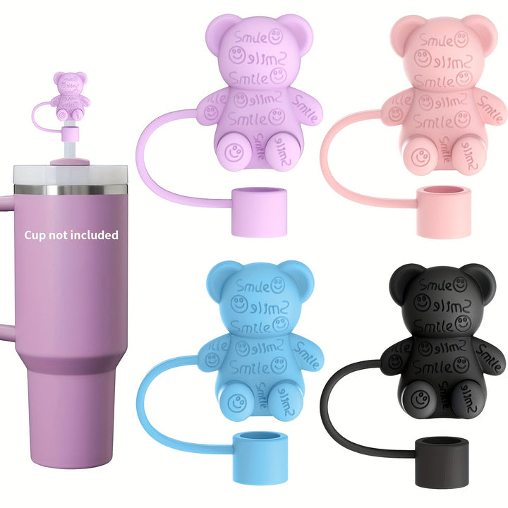 1pc PVC Matrerial Reusable Decorative Straw Caps For Cups  Dustproof Universal Fit Party Favor  Gathering Accessories Valentines Day Gifts