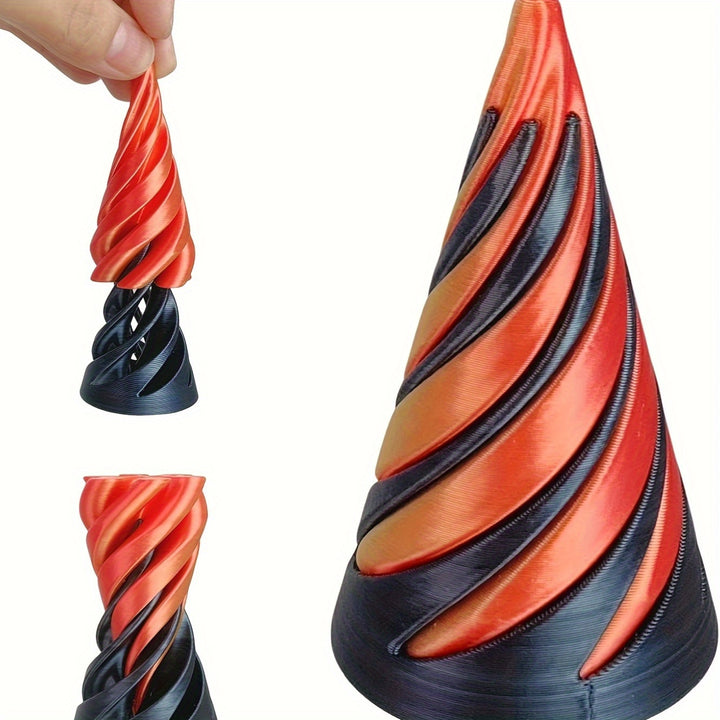3D Printed Spiral Cone Fidget Toy  Impossible Pass Through Pyramid Mini Vortex Illusion Decompression Push Toy For Ages 14