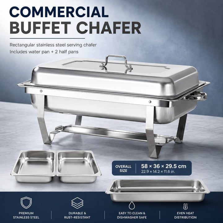 58cm Stainless Steel Double Compartment Food WarmerAML58