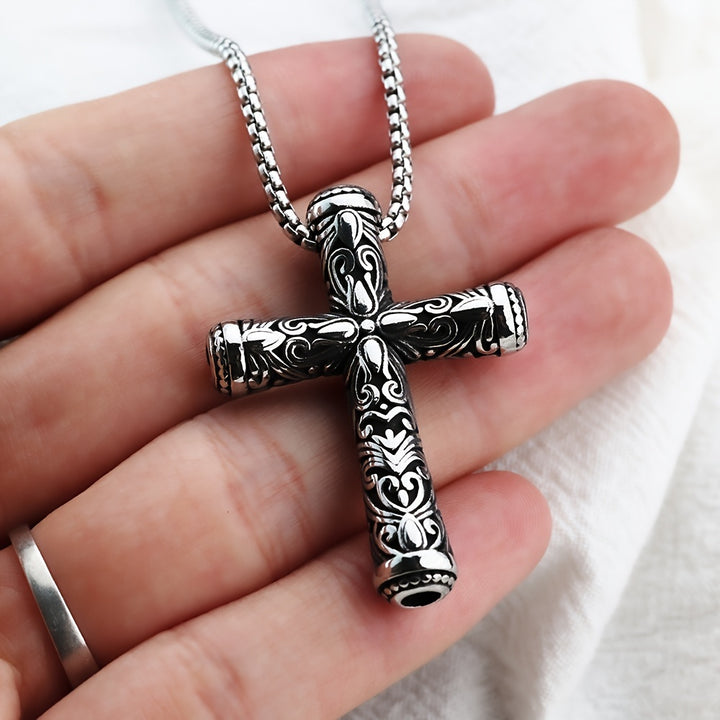 Titanium Steel Cross Pendant Necklace with Stainless Steel Chain  Hypoallergenic FadeResistant  RustProof 2024 New European And American Fashion Ideal Jewelry Gift