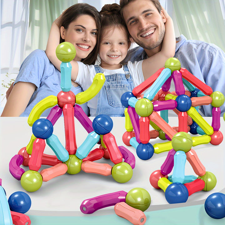 Colorful Magnetic Building Blocks  Educational 3D Construction Toy for Creative Kids APS10