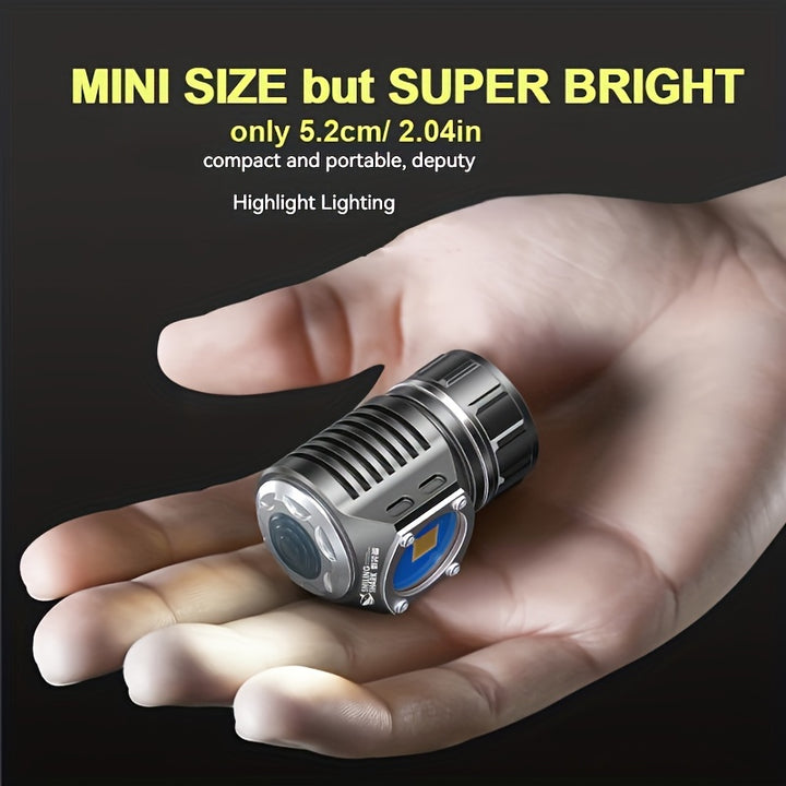 1pc Mini Flashlight Super Bright LED P70 High Power Strong Light Flashlights Portable Porket Flashlights With Strong Magnet USB Rechargeable Keychain Light For Outdoor Camping Working Hiking Emergency